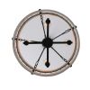 Modern American luxury chandelier E26 white wooden retro round chandelier 6 bulbs, without bulbs - white