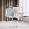 Foldable Steel Clothes Drying Rack with 4 Universal Wheels for Laundry - Stainless steel