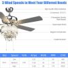 52 Inch Crystal Ceiling Fan Lamp w/ 5 Reversible Blades - sliver