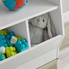 Kids Bin Storage and Two Shelf Bookcase, White - White