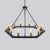 Modern American hexagonal black chandelier 12 bulbs - as Pic