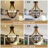 5 - Light Faux Wood Farmhouse Chandelier - as Pic