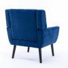 Modern Soft Velvet Material Ergonomics Accent Chair Living Room Chair Bedroom Chair Home Chair With Black Legs For Indoor Home - Blue