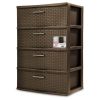 4 Drawer Wide Weave Tower Espresso - Espresso