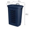 Wheeled Laundry Hamper Plastic, White, Set of 2 - Navy Blue