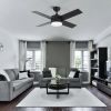 44 In Intergrated LED Ceiling Fan with Black /White  ABS Blade - Black