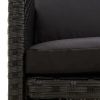 Patio Chairs with Cushions 4 pcs Poly Rattan Black - Black