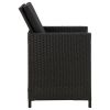 Patio Chairs with Cushions 4 pcs Poly Rattan Black - Black