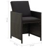 Patio Chairs with Cushions 4 pcs Poly Rattan Black - Black