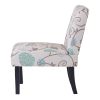 Upholstered Accent Armless Living Room Chair Set of 2 (Beige/Floral) - as Pic