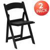 Resin Folding Chair (2 Pack), Black - Black