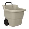 15 Gallon Resin Rolling Lawn and Utility Cart with Retractable Handle - Beige