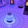 Romantic Diamond Crystal Lamp Table Light USB Touch Sensor Bar Table Lamp Dimming Beside Lamp LED Night Light For Restaurant Wedding Flower - Charging