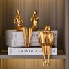 Abstract Golden Sculpture &amp; Figurines for Interior Resin Figure Statue Modern Home Decor Desk Accessories Nordic Room Decoration - Embrace