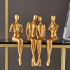 Abstract Golden Sculpture &amp; Figurines for Interior Resin Figure Statue Modern Home Decor Desk Accessories Nordic Room Decoration - 2PCS-LOVE