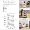 Werseon Rolling Cart with Wheels Bath Cart Organizer Cart Rolling Metal Tissue Cart Handle - White - as Pic