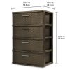 4 Drawer Wide Weave Tower Espresso - Espresso