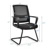 Set of 2 Conference Chairs with Lumbar Support - Black