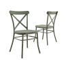 Better Homes and Gardens Collin Distressed White Dining Chair, Set of 2, Multiple Finishes - Green