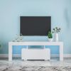 Entertainment TV Stand, Large TV Stand TV Base Stand with LED Light TV Cabinet. - White