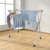 Foldable Steel Clothes Drying Rack with 4 Universal Wheels for Laundry - Stainless steel