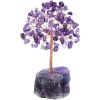 1pc Natural Crystal Tree Crystal Hair Ore Fluorite Base Rich Tree Chakra Amethyst Powder Crystal Ornaments - Purple