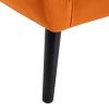 Modern Soft Velvet Material Ergonomics Accent Chair Living Room Chair Bedroom Chair Home Chair With Black Legs For Indoor Home - Orange