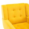 Modern Soft Velvet Material Ergonomics Accent Chair Living Room Chair Bedroom Chair Home Chair With Black Legs For Indoor Home - Yellow