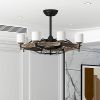 [Video]Matte Black Ceiling Fans With Remote Control 8 lights, DC Motor, 3 ABS - Default