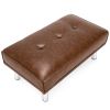 Rectangle Tufted Ottoman with Stainless Steel Legs for Living Room - Brown