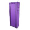 10 Layer 9 Grid Shoe Rack Shelf Storage Closet Organizer Cabinet Multiple Colors - Purple