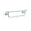 Towel bar with glass shelf, chrome - Chrome