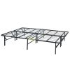 14" High Profile Foldable Steel Queen Platform Bed Frame, Black - Black - Full