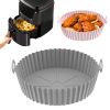 1/2pcs Air Fryer Silicone Pot; Reusable Air Fryer Liners; Silicone Air Fryer Basket; Food Safe Air Fryer Accessories - Dark Red + Light Blue