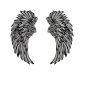 Carved Metal Wall Decor Art With Light Angel Wings Decoration - 45cm - Black with light