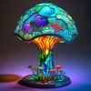 Colored Glass Plant Series Desk Lamp - Flower mushroom table lamp - Battery mounted version