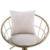 Off-White velvet bar chair; pure gold plated; unique design; 360 degree rotation; adjustable height; Suitable for dinning room and bar; set of 2 - as