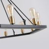 Modern American hexagonal black chandelier 12 bulbs - as Pic