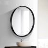 24" Wall Circle Mirror for Bathroom, Black Round Mirror for Wall, 24 inch Hanging Round Mirror for Living Room, Vanity, Bedroom - as picture