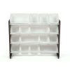 Child Space-Saving Plastic Organizing Racks, White - Espresso/White