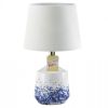 White and Blue Splash Porcelain Table Lamp