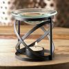 Black Matte Oil Warmer with Glass Dish