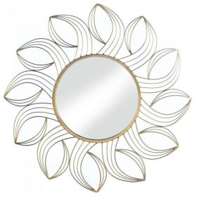 Metal Petals Golden Wall Mirror