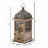 Flip-Top Wood Lantern with Drawer - 14 inches