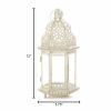 Vintage-Look White Candle Lantern - 12 inches