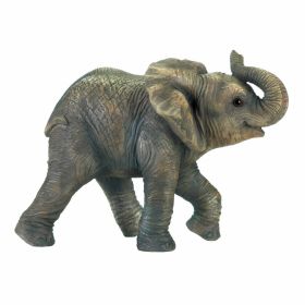 Realistic Happy Elephant Figurine