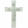 Ornate Rustic Whitewashed Wall Cross