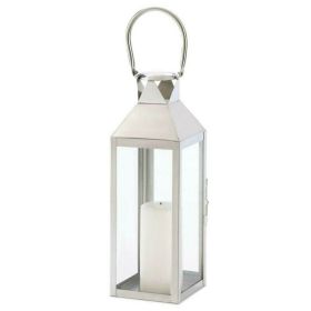 Stainless Steel Triangles Lantern - 15 inches