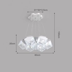 Home Bedroom Model Room Lamp Nordic Star Dining Room Chandelier (Option: White-7heads-White light)