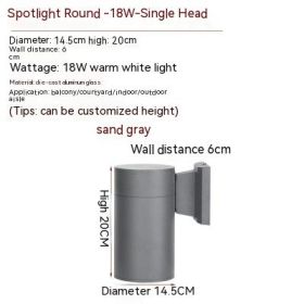 Waterproof Up And Down Spotlight (Option: Warm Light-Gray Double Headed 224W)